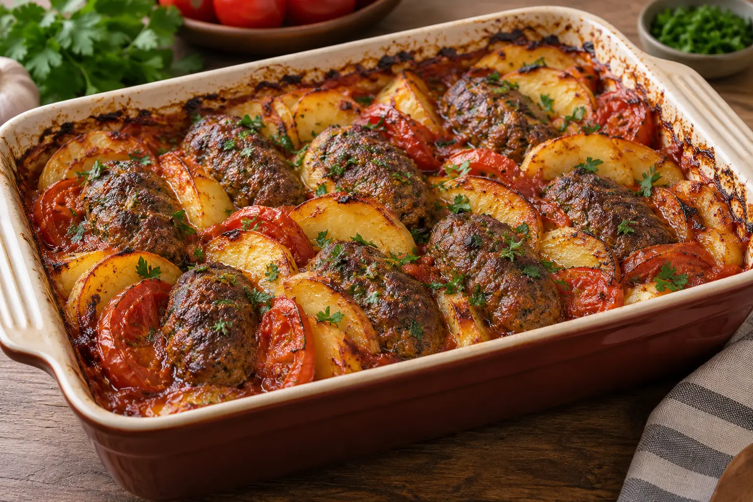 Kofta Potato Tray Bake