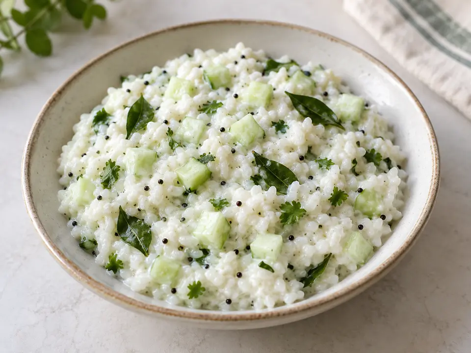 Mild Cucumber Lunchbox Curd Rice